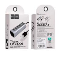 USB-концентратор HOCO HB1, 4 гнезда, 4хUSB2.0, кабель USB,  серый