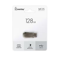 Флешка USB 128 Гб SmartBuy Dual MC35, USB3.0, металл, Type-C + Type-A, серебристый