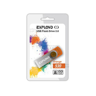 Флешка USB 8 Гб Exployd 530, USB2.0, пластик, оранжевый